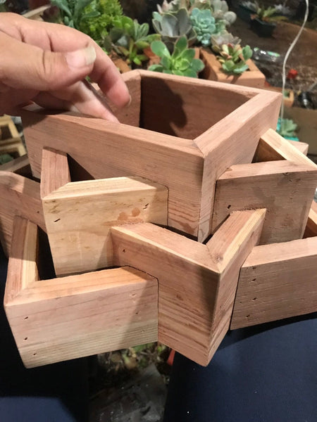 Geometric tiered succulent planter without plants . Succulent planter | planter with drainge | centerpiece planter