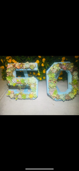 8 inch A-Z succulent monogram letter arrangement