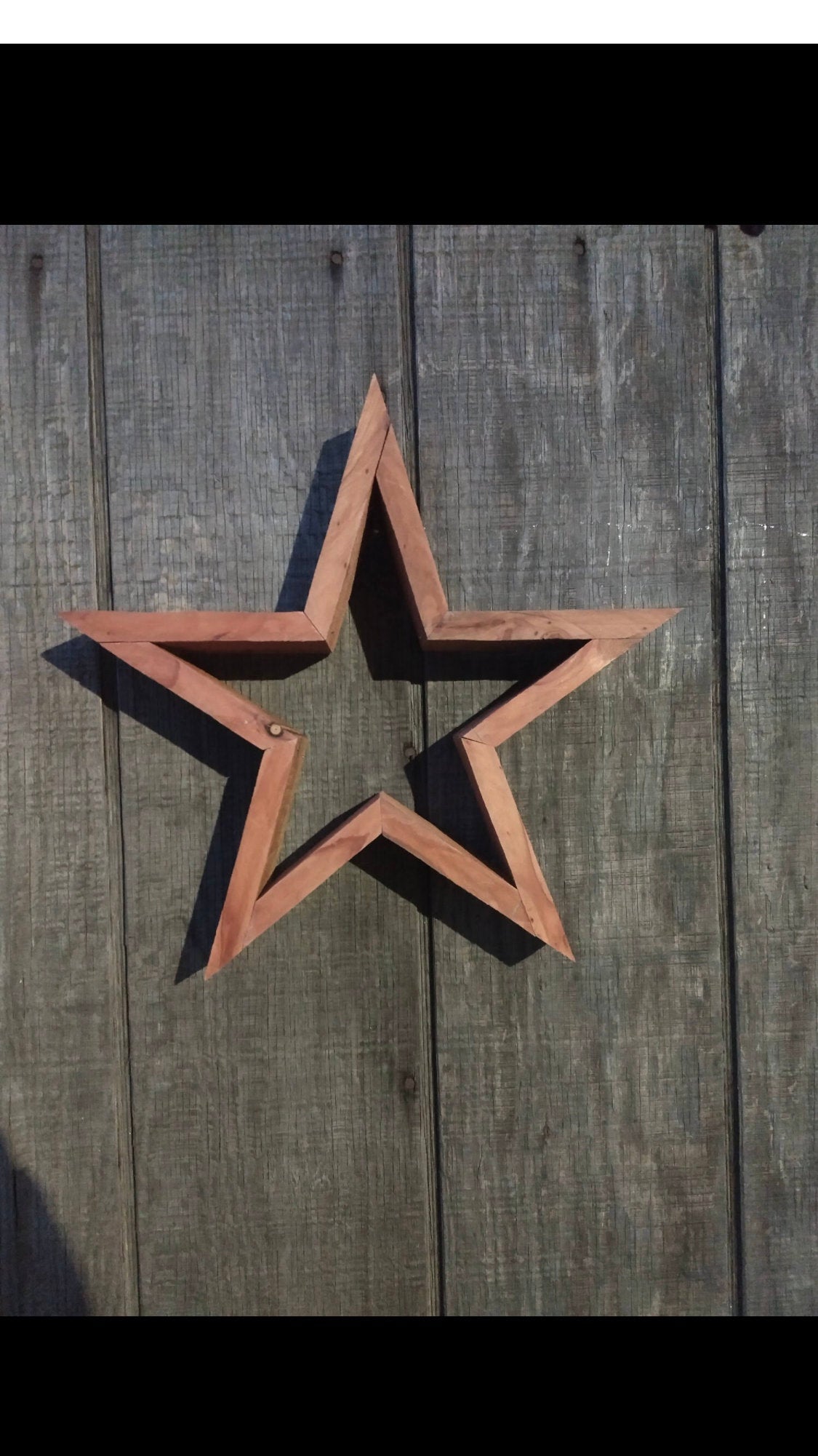 Solid Cedar Wood Succulent hanging star planter/ Fourth of July planter or decor