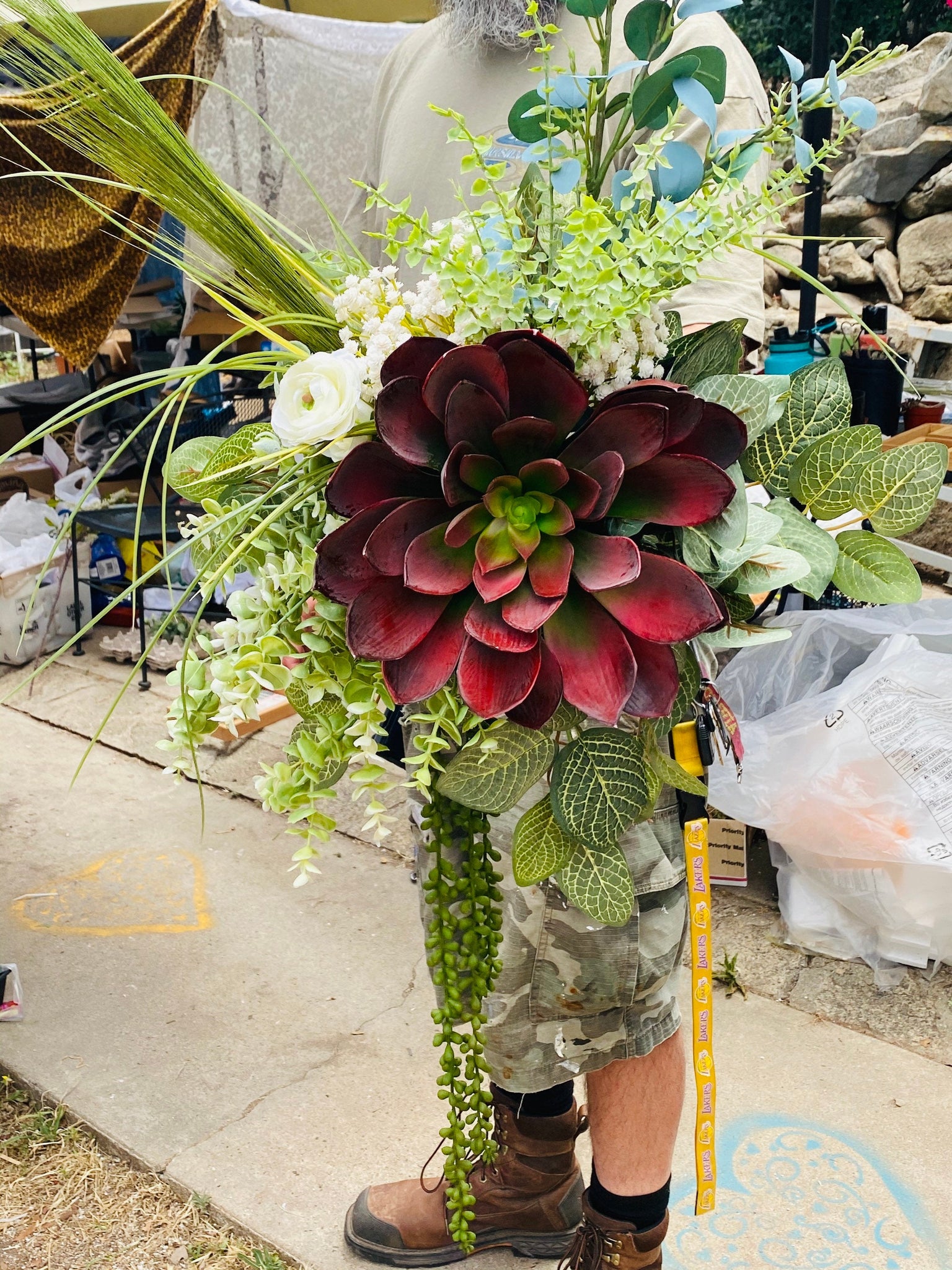 Large Faux Succulent Bridal Wedding Bouquet |succulents |bride |floral arrangement |centerpiece|bridemaids |bridal decor |weddings |gifts |