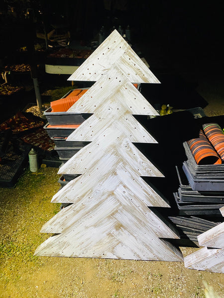 Large 12 inch to 3 ft to 3 1/2 Ft rustic herringbone wood Christmas tree , Christmas decorations , yard decorations, lighted tree